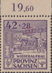 Soviet occupation zone Germany Saxony Province stamp type Railing below numeral 8 broken