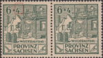 Soviet occupation zone Germany Saxony Province stamp plate flaw Colored spot above 4.