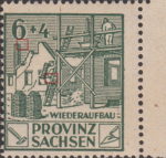 Soviet occupation zone Germany Saxony Province stamp type Horizontal line right from chimney broken.
