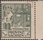 Soviet occupation zone Germany Saxony Province stamp type Upper right corner lightly sloping.