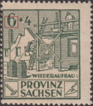 Soviet occupation zone Germany Saxony Province stamp type Second horizontal line in 6 shorter.