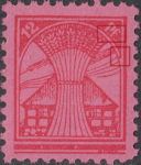 Germany Mecklenburg Vorpommern stamp plate flaw Letter f in Pf. broken at the bottom, colored spot between oval inner frame and the right triangular-shaped area.