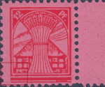 Germany Mecklenburg Vorpommern stamp plate flaw Indentation in bottom left corner of the design frame.