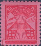 Germany Mecklenburg Vorpommern stamp plate flaw Left side of the bottom horizontal line pointed.