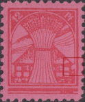 Germany Mecklenburg Vorpommern stamp plate flaw Inner right frame missing at the point where it meets the roof.