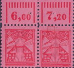 Germany Mecklenburg Vorpommern stamp plate flaw Top frame broken.