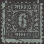 Germany Mecklenburg Vorpommern stamp plate flaw Long vertical scratch over the whole design.
