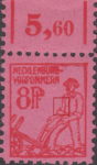 Germany Mecklenburg Vorpommern stamp plate flaw Indentation at the elbow of farmer’s left arm.