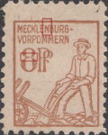Germany Mecklenburg Vorpommern stamp type Second vertical stroke of letter N in MECKLENBURG bent, numeral 8 broken in the middle.