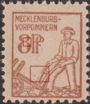 Germany Mecklenburg Vorpommern stamp type Numeral 8 broken in the middle, left outline of plow broken.