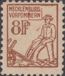 Germany Mecklenburg Vorpommern stamp type Letters RN in VORPOMMERN short at the bottom.