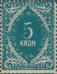 SHS Slovenia 5 krone postage due stamp error Lower left ornament touching the left inner frame.