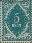 SHS Slovenia 5 krone postage due stamp error Big white spot below the second letter C in C.X.C.