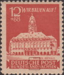 Germany Soviet occupation zone East Saxony stamp plate flaw White spot in letter H in DEUTSCHE.