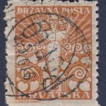 Yugoslavia Croatia 1919 provisional postage due stamp
