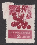 Bulgaria postage stamp cherries perforation error