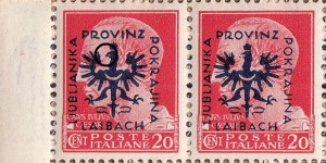Provinz Laibach Plattenfehler Briefmarke