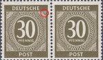 Allied occupation of Germany Numerals postage stamp error part of the ornament in the upper right corner missing