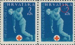 NDH Croatia 1942 wounded soldier postage stamp