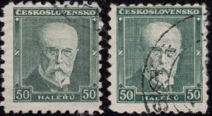 Czechoslovakia 1930 Masaryk postage stamp types