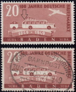 Baden centenary of postage stamp types