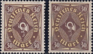 Germany, 1922 postage stamps, 30 marks types posthorn