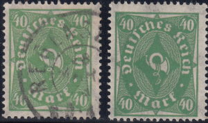 Germany, 1922 post horn postage stamp types