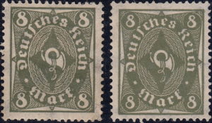 Germany post horn stamp 8 marks types