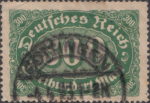 Germany, stamp error: White dot below the second letter s in Deutsches