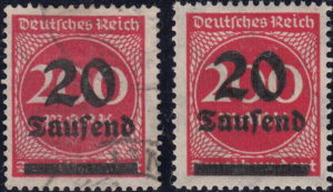 Germany post stamp overprint type
