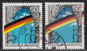 Germany 1990 reunification postage stamp types 50pf