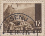 NDH Croatia postage stamp plate error colored dots on the hill