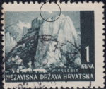 Croatia postage stamp 1 kn, Velebit: white spot on the upper frame