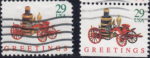 USA 1992 Christmas greeting postage stamp steam machine