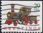 USA 1992 Christmas greeting postage stamp train
