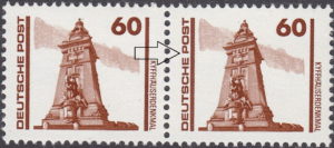 GDR DDR 1990 Kyfhäuser monument postage stamp plate flaw 3347I
