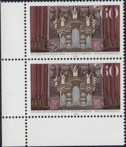 Germany 1989 Arp-Schinitger organ postage stamp plate flaw