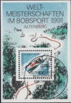 Germany 1991 Altenberg bobsleigh souvenir sheet variety