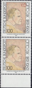 Otto Dix postage stamp error: Small dot in the first letter O in OTTO