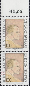Germany 1991 Otto Dix postage stamp plate flaw Mi.1573II