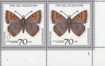 Germany 1991 Lycaena helle postage stamp constant flaw