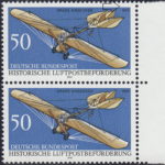 Germany 1991 airplane Grade-Eindecker postage stamp plate flaw