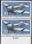 Germany 1991 airplane Junkers F13 postage stamp plate flaw