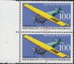 Germany 1991 airplane Fokker F III postage stamp plate flaw