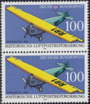 Germany 1991 airplane Fokker FIII postage stamp plate flaw