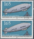Germany 1991 Airship LZ 127 Graf Zeppelin postage stamp plate flaw