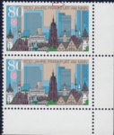 Germany 1993 Frankfurt postage stamp plate flaw