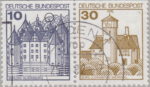 Germany, plate error on postage stamp Schloss Glücksburg Additional line on the tree top