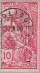 Switzerland, postage stamp error dot on woman's palm