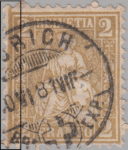 Switzerland, Sitting Helvetia, stamp error: Thick vertical borderline to the left